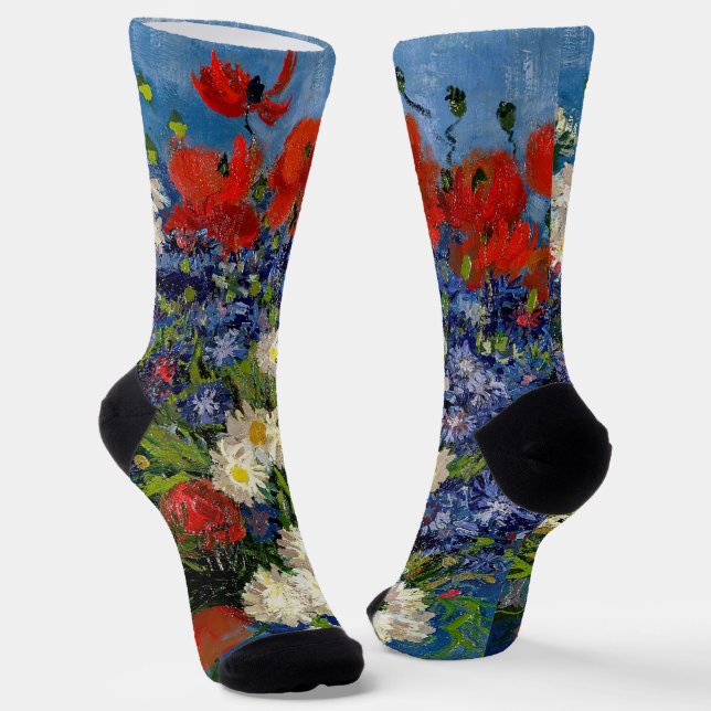 Vincent van Gogh - Vase with Cornflowers & Poppies Socks (Angled)