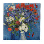 Vincent van Gogh - Vase with Cornflowers & Poppies Tile<br><div class="desc">Vase with Cornflowers and Poppies - Vincent van Gogh,  Oil on Canvas,  1887,  Paris</div>