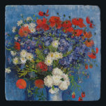 Vincent van Gogh - Vase with Cornflowers & Poppies Trivet<br><div class="desc">Vase with Cornflowers and Poppies - Vincent van Gogh,  Oil on Canvas,  1887,  Paris</div>