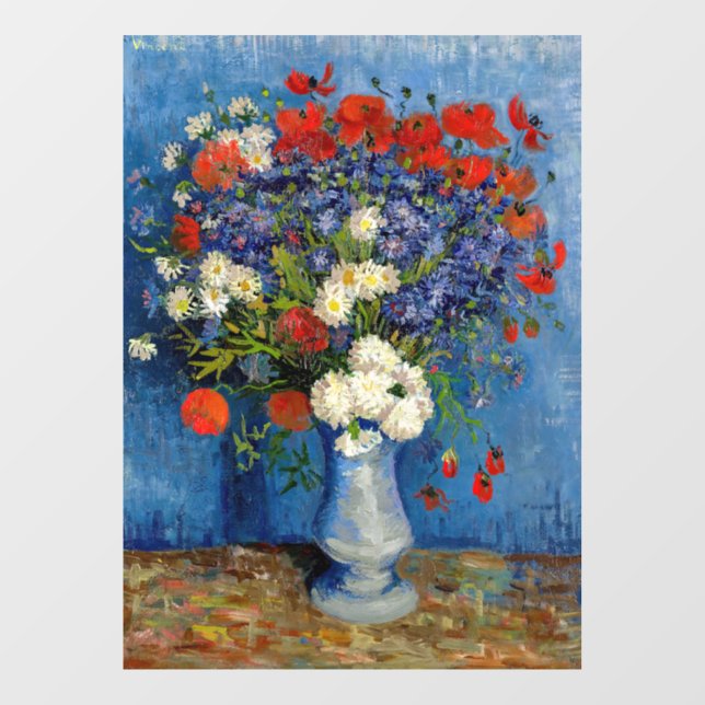 Vincent van Gogh - Vase with Cornflowers & Poppies Window Cling (Sheet)