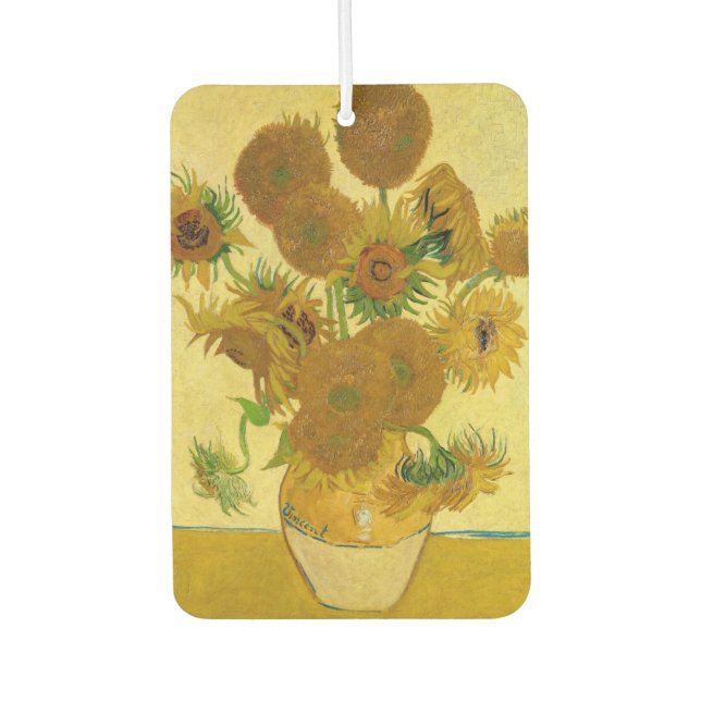 Vincent van Gogh - Vase with Fifteen Sunflowers Air Freshener (Front)