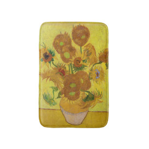 Vincent van Gogh - Vase with Fifteen Sunflowers Bath Mat