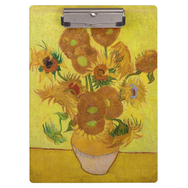 Vincent van Gogh - Vase with Fifteen Sunflowers Clipboard (Front)