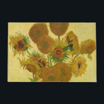 Vincent van Gogh - Vase with Fifteen Sunflowers Doormat<br><div class="desc">Vase with Fifteen Sunflowers / Vase avec quinze tournesols - Vincent Van Gogh,  August 1888 - Sunflowers 1888 fouth version (F454)</div>