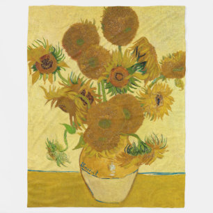 Vincent van Gogh - Vase with Fifteen Sunflowers Fleece Blanket