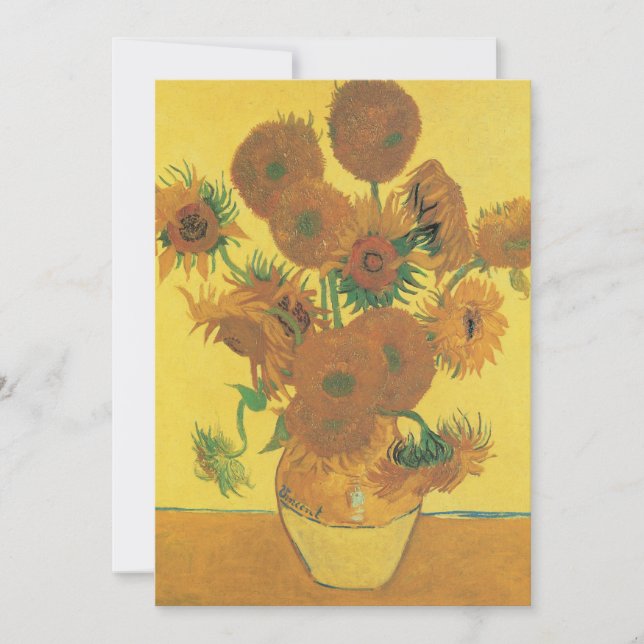 Vincent van Gogh - Vase with Fifteen Sunflowers Invitation (Front)