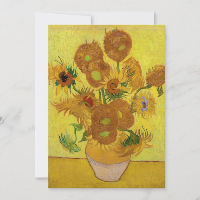 Vincent van Gogh - Vase with Fifteen Sunflowers Invitation (Front)
