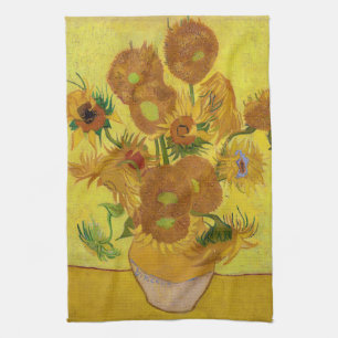 Vincent van Gogh - Vase with Fifteen Sunflowers Kitchen Towel