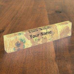 Vincent van Gogh - Vase with Fifteen Sunflowers Nameplate