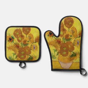 Vincent van Gogh - Vase with Fifteen Sunflowers Oven Mitt & Pot Holder Set