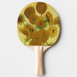 Vincent van Gogh - Vase with Fifteen Sunflowers Ping Pong Paddle