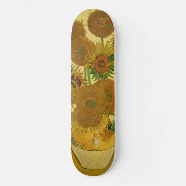 Vincent van Gogh - Vase with Fifteen Sunflowers Skateboard (Front)