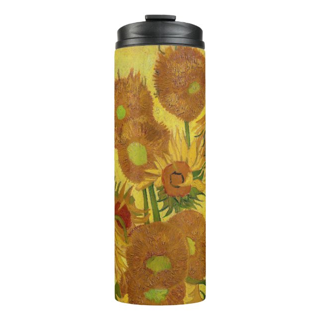 Vincent van Gogh - Vase with Fifteen Sunflowers Thermal Tumbler (Front)