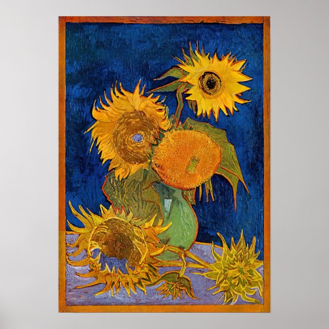 Vincent van Gogh - Vase with Five Sunflowers Poster (Front)