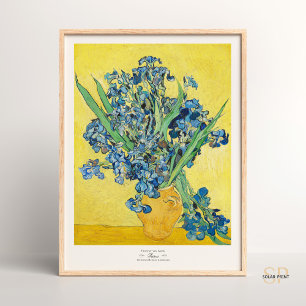 Vincent van Gogh Vase with Irises Art Print Vintag