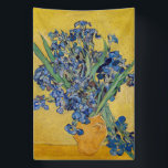 Vincent van Gogh - Vase with Irises Banner<br><div class="desc">Vase with Irises,  Yellow Background - Vincent van Gogh,  Oil on Canvas,  1890,  Saint-Remy</div>