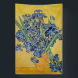 Vincent van Gogh - Vase with Irises Banner<br><div class="desc">Vase with Irises,  Yellow Background - Vincent van Gogh,  Oil on Canvas,  1890,  Saint-Remy</div>