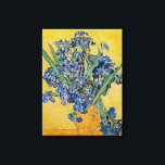 Vincent van Gogh - Vase with Irises Canvas Print<br><div class="desc">Vase with Irises, Yellow Background - Vincent van Gogh, Oil on Canvas, 1890, Saint-Remy</div>