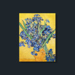 Vincent van Gogh - Vase with Irises Canvas Print<br><div class="desc">Vase with Irises, Yellow Background - Vincent van Gogh, Oil on Canvas, 1890, Saint-Remy</div>