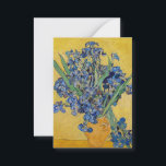 Vincent van Gogh - Vase with Irises Card<br><div class="desc">Vase with Irises,  Yellow Background - Vincent van Gogh,  Oil on Canvas,  1890,  Saint-Remy</div>