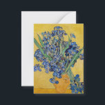 Vincent van Gogh - Vase with Irises Card<br><div class="desc">Vase with Irises,  Yellow Background - Vincent van Gogh,  Oil on Canvas,  1890,  Saint-Remy</div>