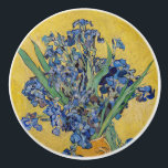 Vincent van Gogh - Vase with Irises Ceramic Knob<br><div class="desc">Vase with Irises,  Yellow Background - Vincent van Gogh,  Oil on Canvas,  1890,  Saint-Remy</div>