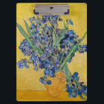 Vincent van Gogh - Vase with Irises Clipboard<br><div class="desc">Vase with Irises,  Yellow Background - Vincent van Gogh,  Oil on Canvas,  1890,  Saint-Remy</div>