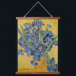 Vincent van Gogh - Vase with Irises Hanging Tapestry<br><div class="desc">Vase with Irises,  Yellow Background - Vincent van Gogh,  Oil on Canvas,  1890,  Saint-Remy</div>