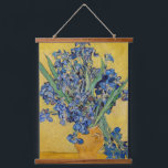 Vincent van Gogh - Vase with Irises Hanging Tapestry<br><div class="desc">Vase with Irises,  Yellow Background - Vincent van Gogh,  Oil on Canvas,  1890,  Saint-Remy</div>