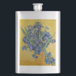 Vincent van Gogh - Vase with Irises Hip Flask<br><div class="desc">Vase with Irises, Yellow Background - Vincent van Gogh, Oil on Canvas, 1890, Saint-Remy</div>