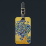 Vincent van Gogh - Vase with Irises Luggage Tag<br><div class="desc">Vase with Irises,  Yellow Background - Vincent van Gogh,  Oil on Canvas,  1890,  Saint-Remy</div>