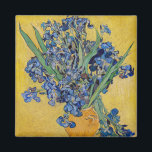 Vincent van Gogh - Vase with Irises Magnet<br><div class="desc">Vase with Irises,  Yellow Background - Vincent van Gogh,  Oil on Canvas,  1890,  Saint-Remy</div>