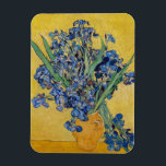 Vincent van Gogh - Vase with Irises Magnet<br><div class="desc">Vase with Irises, Yellow Background - Vincent van Gogh, Oil on Canvas, 1890, Saint-Remy</div>