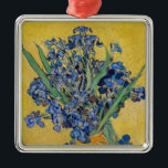 Vincent van Gogh - Vase with Irises Metal Ornament<br><div class="desc">Vase with Irises,  Yellow Background - Vincent van Gogh,  Oil on Canvas,  1890,  Saint-Remy</div>