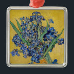 Vincent van Gogh - Vase with Irises Metal Ornament<br><div class="desc">Vase with Irises,  Yellow Background - Vincent van Gogh,  Oil on Canvas,  1890,  Saint-Remy</div>