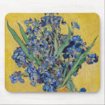 Vincent van Gogh - Vase with Irises Mouse Pad<br><div class="desc">Vase with Irises,  Yellow Background - Vincent van Gogh,  Oil on Canvas,  1890,  Saint-Remy</div>
