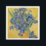 Vincent van Gogh - Vase with Irises Napkin<br><div class="desc">Vase with Irises,  Yellow Background - Vincent van Gogh,  Oil on Canvas,  1890,  Saint-Remy</div>