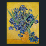 Vincent van Gogh - Vase with Irises Poster<br><div class="desc">Vase with Irises, Yellow Background - Vincent van Gogh, Oil on Canvas, 1890, Saint-Remy</div>