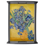 Vincent van Gogh - Vase with Irises Serving Tray<br><div class="desc">Vase with Irises,  Yellow Background - Vincent van Gogh,  Oil on Canvas,  1890,  Saint-Remy</div>