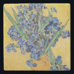 Vincent van Gogh - Vase with Irises Stone Coaster<br><div class="desc">Vase with Irises,  Yellow Background - Vincent van Gogh,  Oil on Canvas,  1890,  Saint-Remy</div>