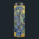 Vincent van Gogh - Vase with Irises Thermal Tumbler<br><div class="desc">Vase with Irises,  Yellow Background - Vincent van Gogh,  Oil on Canvas,  1890,  Saint-Remy</div>