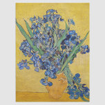Vincent van Gogh - Vase with Irises Tissue Paper<br><div class="desc">Vase with Irises,  Yellow Background - Vincent van Gogh,  Oil on Canvas,  1890,  Saint-Remy</div>