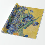 Vincent van Gogh - Vase with Irises Wrapping Paper<br><div class="desc">Vase with Irises,  Yellow Background - Vincent van Gogh,  Oil on Canvas,  1890,  Saint-Remy</div>