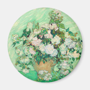 Vincent Van Gogh Vase with Pink Roses Fine Art Magnet