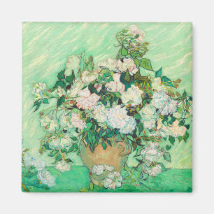 Vincent Van Gogh Vase with Pink Roses Fine Art Magnet