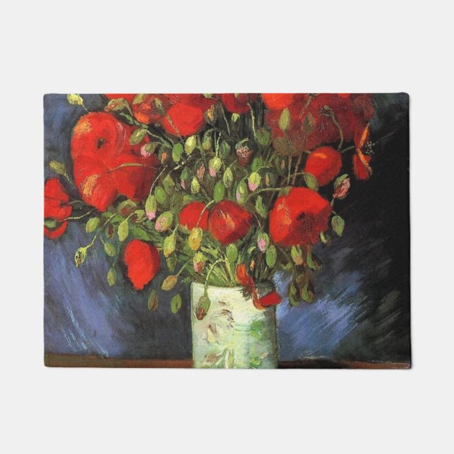 Vincent Van Gogh Vase With Red Poppies Doormat (Front)