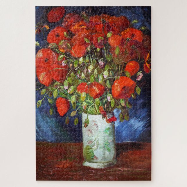Vincent Van Gogh Vase with Red Poppies Fine Art Jigsaw Puzzle (Vertical)