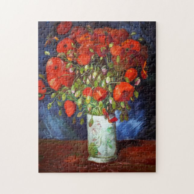 Vincent Van Gogh Vase with Red Poppies Fine Art Jigsaw Puzzle (Vertical)