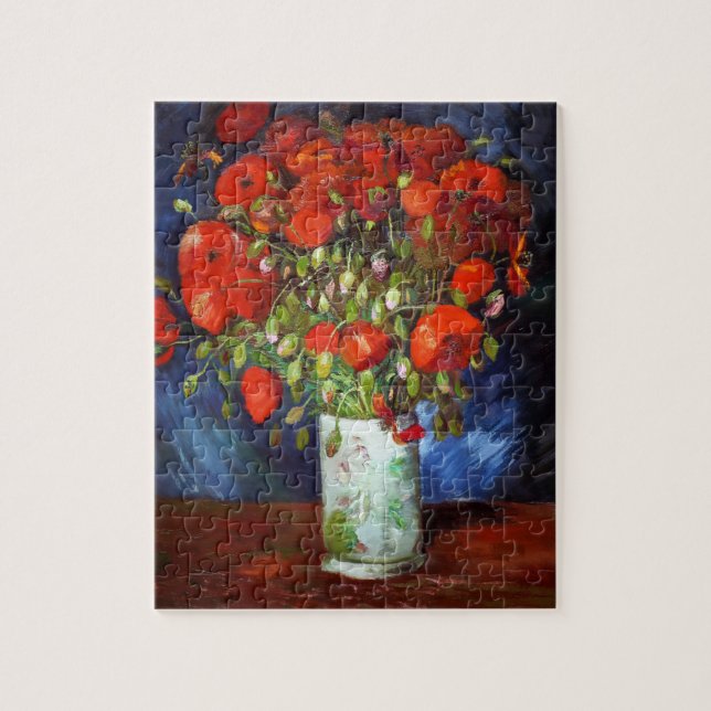 Vincent Van Gogh Vase with Red Poppies Fine Art Jigsaw Puzzle (Vertical)