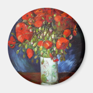 Vincent Van Gogh Vase with Red Poppies Fine Art Magnet